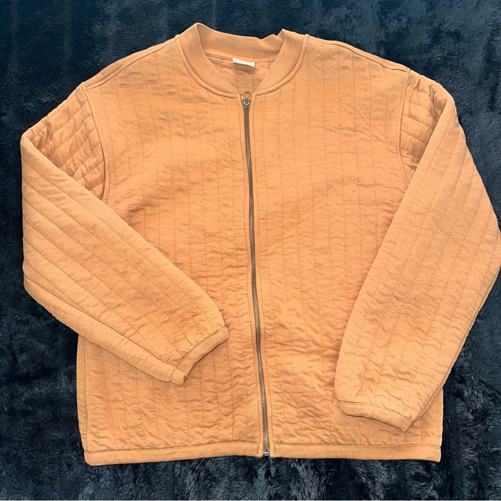 Tan Zara zip up jacket.